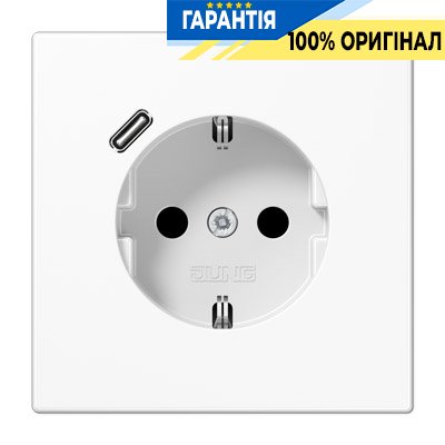Розетка з з/к і USB-портом типу C, Jung LS1520-18CWW білий