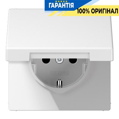 Розетка з з/к з кришкою Jung LS1520KLWW білий