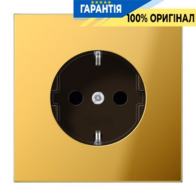 Розетка с заземлением и защитой Jung GO1521 KI имитация золота