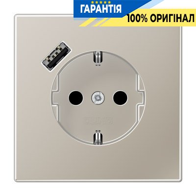 Розетка з з/к і USB-портом типу A, Jung ES1520-18A-L Edelstahl