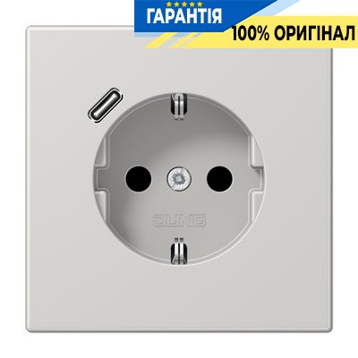 Розетка з з/к і USB-портом типу C, Jung LS1520-18CLG світло-сірий