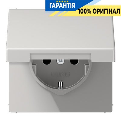 Розетка з з/к з кришкою Jung LS1520KLLG світло-сірий