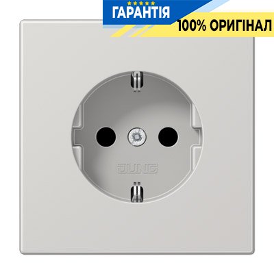 Розетка із заземленням і захистом Jung LS1521KILG світло-сірий