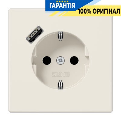 Розетка з з/к і USB-портом типу A, Jung LS1520-18A сл. кістка
