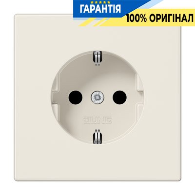Розетка с заземлением и защитой Jung LS1521 KI сл. кость