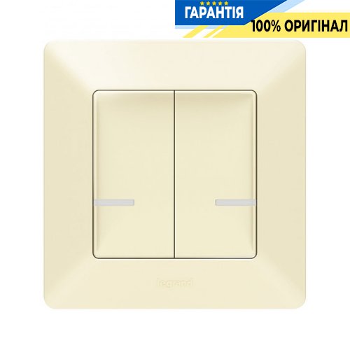 Розумний провідний 2-кл. вимикач освітлення з опцією світлорегулювання Legrand Valena Life with Netatmo 752288, слонова кістка