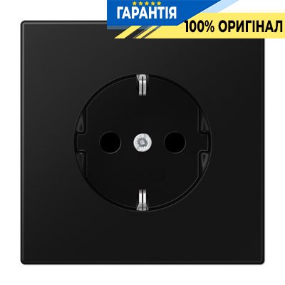 Розетка с заземлением и защитой Jung LS1521 KISWM чёрный графит матовый