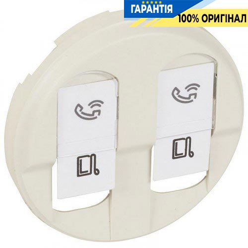 Накладка компьютерной розетки 2хRJ45 Legrand Celiane слоновая кость 66236