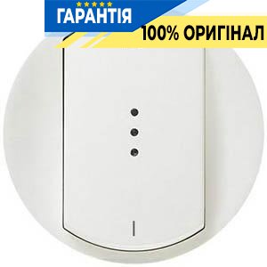 Накладка двополюсного вимикача з підсвічуванням Legrand Celiane (біла) 68023