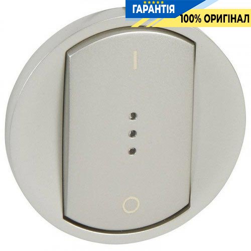 Клавиша 1-а с подсветкой для двухполюсного выключателя Legrand Celiane 68323, титан