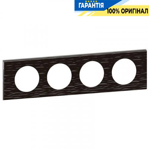 Рамка 4-я Legrand Celiane 69024, «Corian Черный Рифленый»