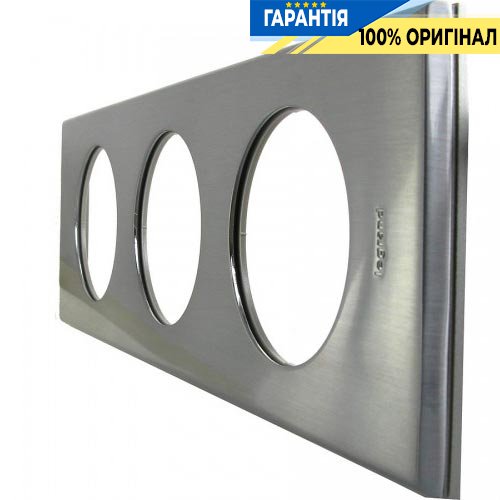 Рамка Legrand Celiane 69103, 3 пости фактурна сталь