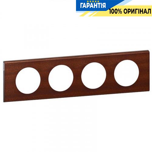 Рамка Legrand Celiane 69224, 4 поста горіх