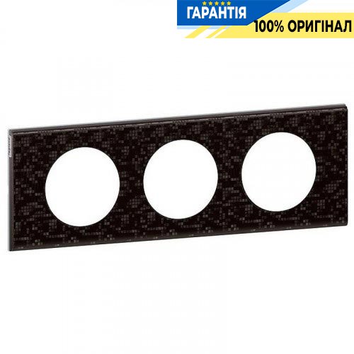 Рамка 3-я Legrand Celiane 69453, «Кожа Блэк Пиксел»