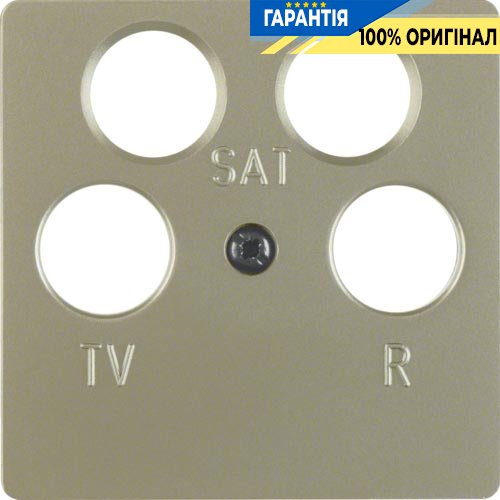 Накладка для антенной розетки 4 отв., бронзовый лак, ARSYS, Berker 148411