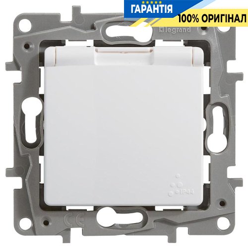 Розетка электрическая с крышкой и влагозащитой IP44 Legrand Etika 672232, белый