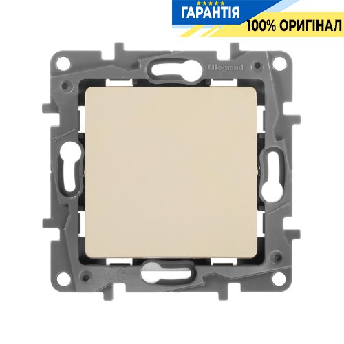 Кнопка 1-клавишный, Legrand Etika 672314 «слоновая кость»