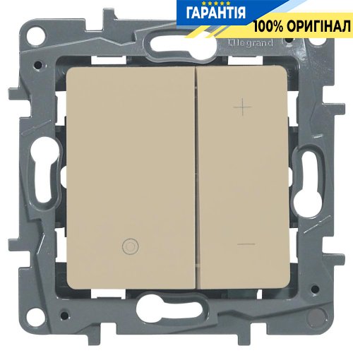 Димер кнопковий 400 Ватт, Legrand Etika 672318, «слонова кістка»