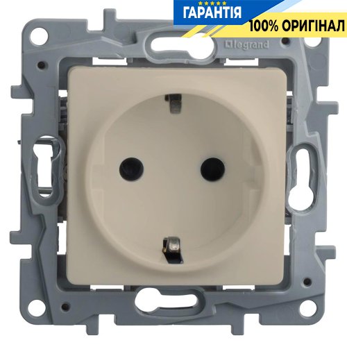 Розетка электрическая с заземлением Legrand Etika 672321, слоновая кость