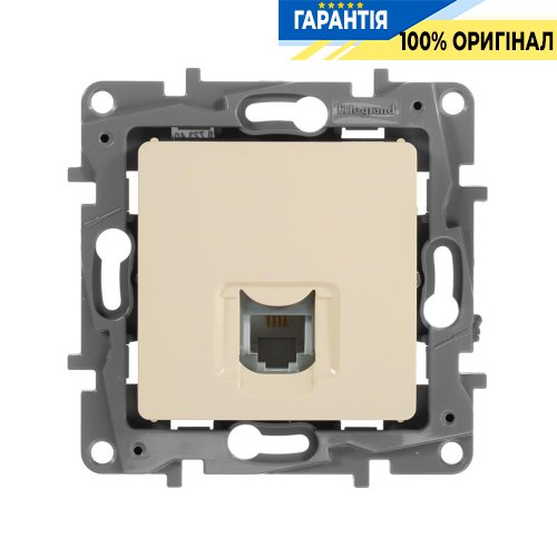 Розетка телефонная 1-а RJ11 Legrand Etika 672340 слоновая кость