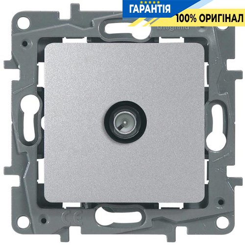 Розетка телевизионная TV «звезда» Legrand Etika 672451 алюминий