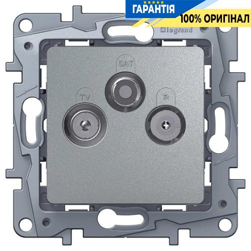 Розетка телевизионная TV/R/SAT «двухкабельная» Legrand Etika 672456 алюминий