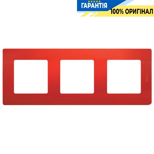 Рамка 3-постовая Legrand Etika 672533, «красный»