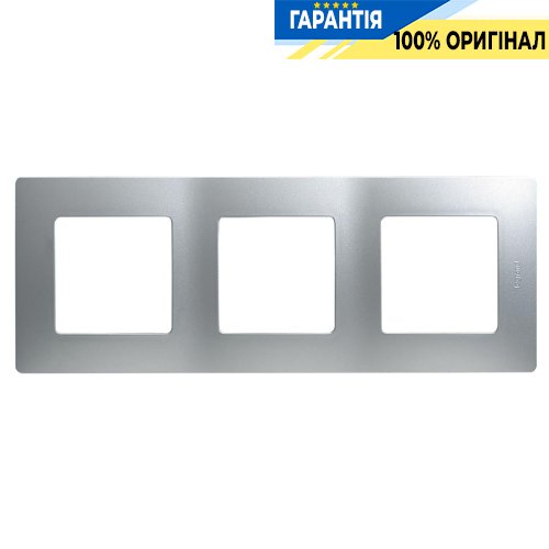 Рамка 3-постовая Legrand Etika 672553, «алюминий»
