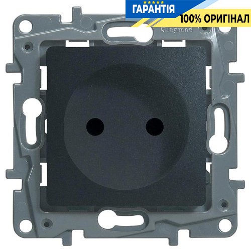 Розетка електрична без заземлення Legrand Etika 672634, антрацит