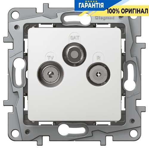 Розетка телевизионная TV/R/SAT «двухкабельная» Legrand Etika 672256 белый