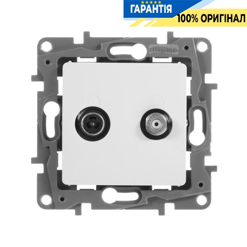 Розетка двухкабельная TV-SAT Legrand Etika 672257 белый