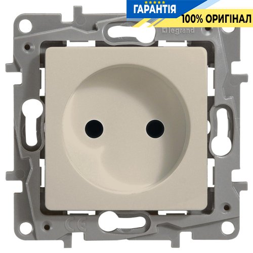 Розетка електрична з заземленням гвинтові клеми Legrand Etika 672324, Слонова кістка