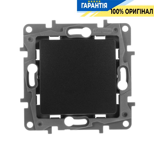 Перемикач проміжний «хрест» 1-клавішний, Legrand Etika 672609, «антрацит»