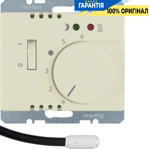 Регулятор температури підлоги, з датчиком, 250В, білий, Berker ARSYS 20340002