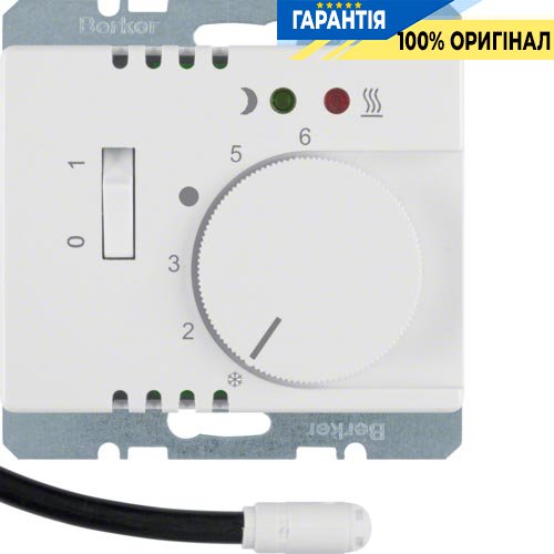 Регулятор температуры пола, с датчиком, 250В, пол. белая, ARSYS, Berker 20340069