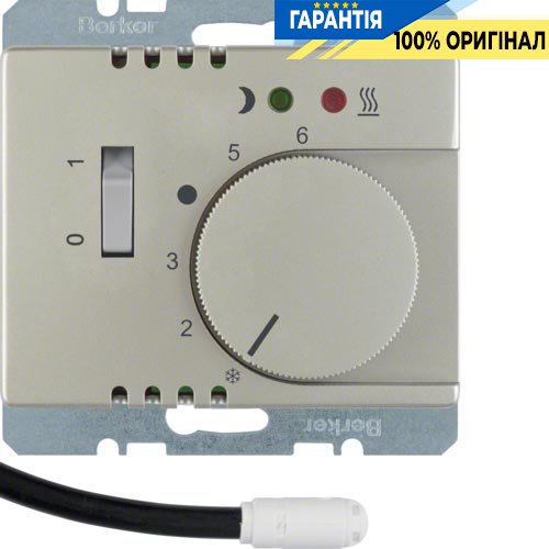 Регулятор температуры пола, з датчиком, 250В, стальной лак, ARSYS Berker 20349004