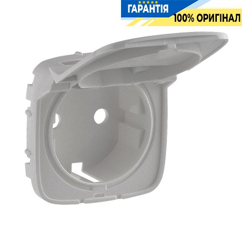 Лицьова панель розетки 2К + З з кришкою, Legrand Valena Allure 754847, алюміній