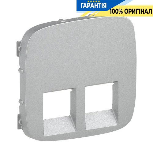 Лицевая панель для розетки 2x RJ45, Legrand Valena Allure 755427, алюминий