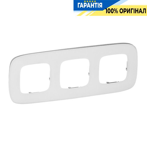 Рамка 3-а, Legrand Valena Allure 755543, біле скло