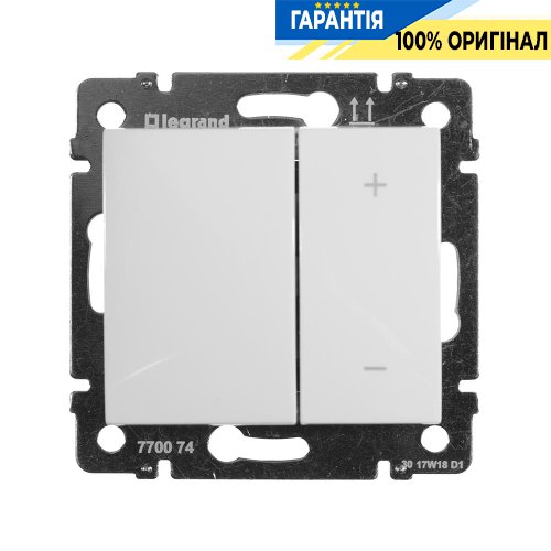 Димер (Світлорегулятор) натискний універсальний 40-400 Ватт Legrand Valena 770062, білий