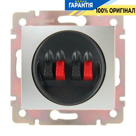 Розетка двойная для колонок Legrand Valena 770124, алюминий