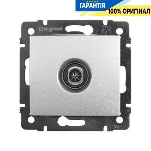 Розетка TV (телевізійна) проста 1,5 дБ Legrand Valena 770129, алюміній