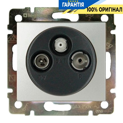Розетка TV-FM-SAT (телевизионная) оконечная 11 дБ Legrand Valena 770136, алюминий