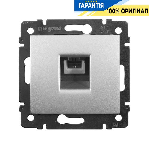Телефонна розетка 1 вихід RJ11 Legrand Valena 770138, алюміній