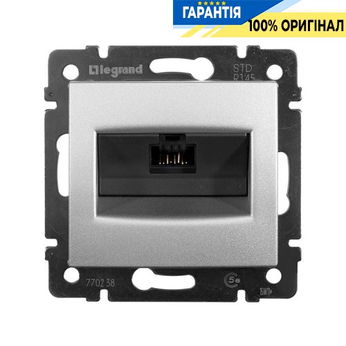 Компьютерная розетка 1хRJ45 5кат UTP 770238 Legrand Valena, алюминий