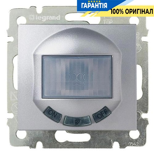 Датчик движения 1000 Ватт с выключателем Legrand Valena 770289, алюминий