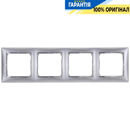 Рамка установочная 4-я Legrand Valena 770334, «алюминий матовый»