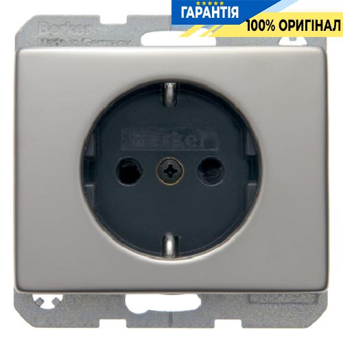 Розетка з з/к і захистом від дітей, нержавіюча сталь, 16А / 250В Berker ARSYS 47340004