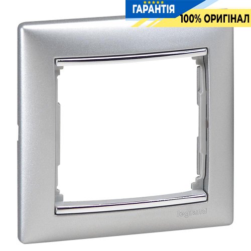 Рамка установочная 1-я Legrand Valena 770351, «алюминий/серебряный штрих»
