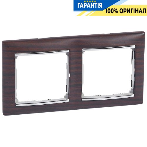 Рамка установочная 2-я Legrand Valena 770372, «тёмное дерево/серебро»